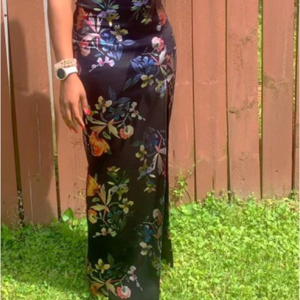 Black flower dress